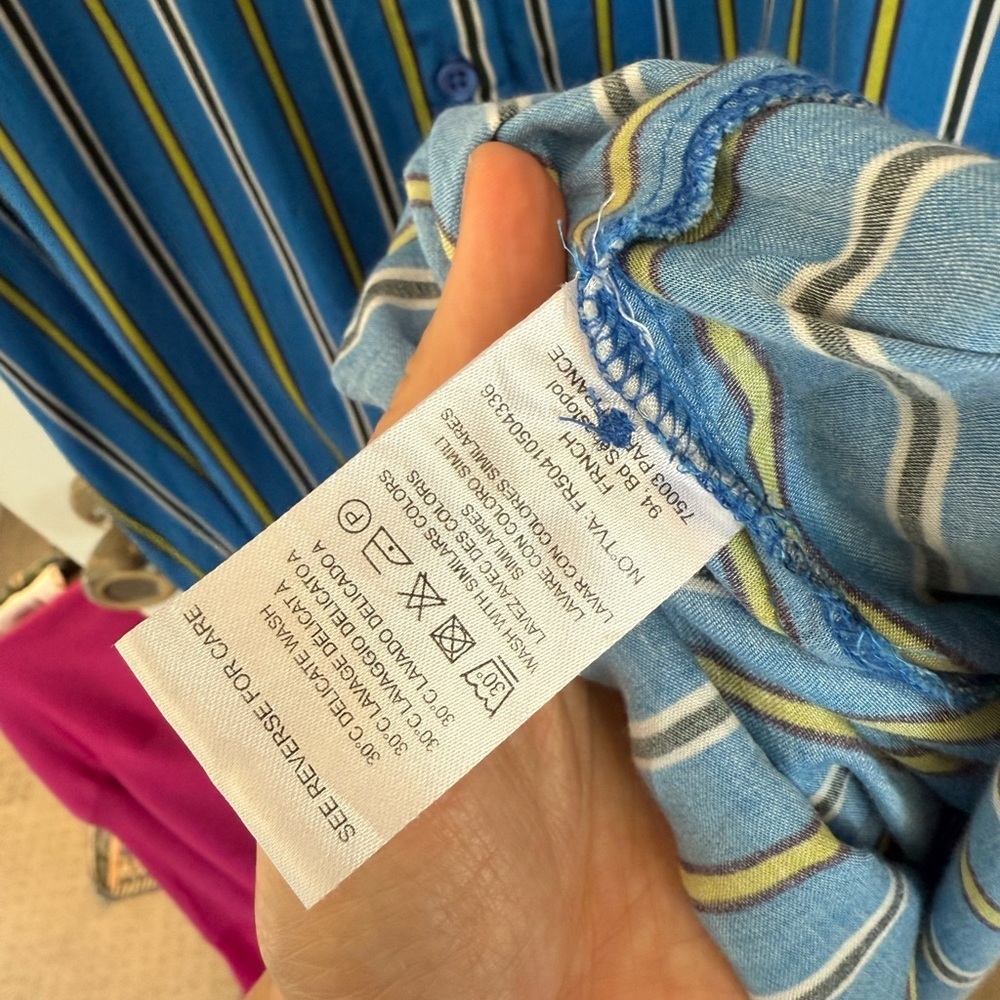 FRNCH Blue and Yellow Striped Dress - Picture 7 of 8